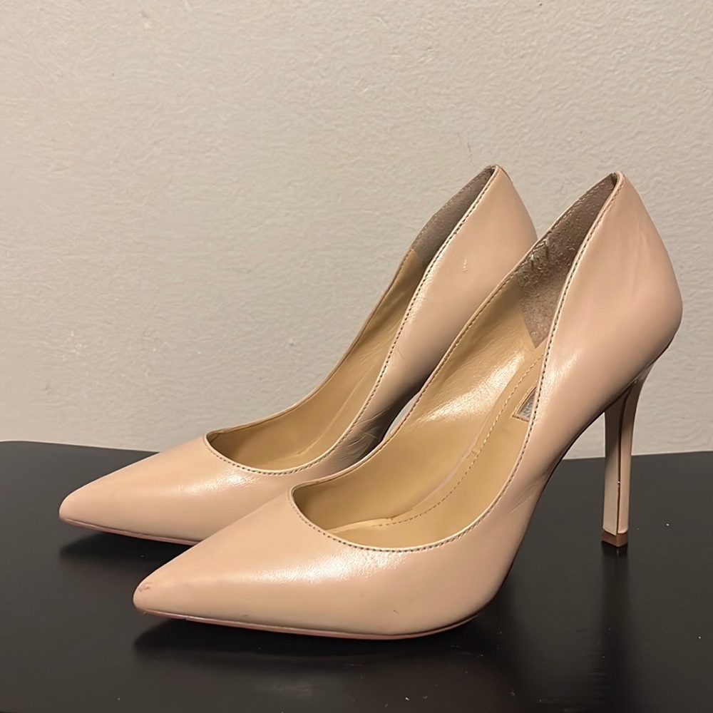 Bcbgeneration Nude Leather Pointed Toe Heels - image 1
